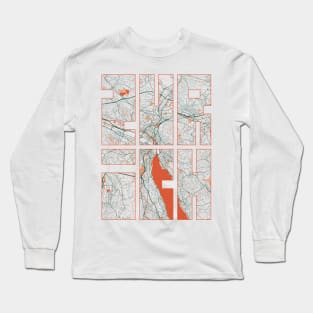 Zurich, Switzerland City Map Typography - Bohemian Long Sleeve T-Shirt